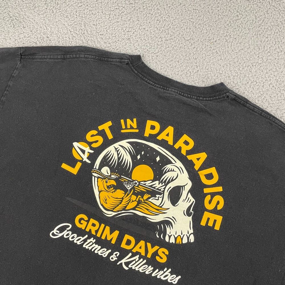 Grim Days Lost In Paradise Shirt Men 2XL Black Skulls Goth Grunge Graphic Tee - Picture 5 of 9